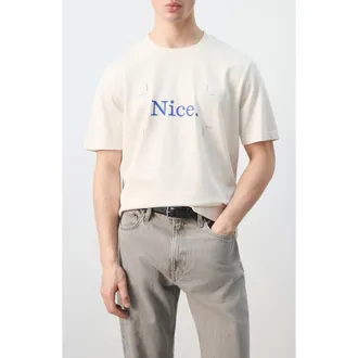 Mango x Fantastic Man Nice Graphic T-Shirt in Off White at Nordstrom, Size Xx-Large