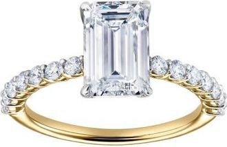 LuvMyJewelry Calista 14K Yellow Gold Emerald Lab Grown Diamond Engagement Ring - 2.41 Ct at Nordstrom, Size 7