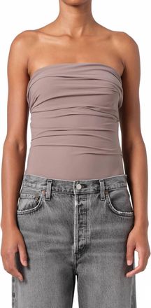 A Gold E Gwyneth Fit Bodysuit In Taupe