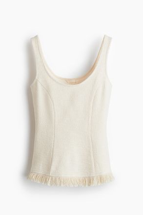 H&M Tr&auml;gertop aus Boucl&eacute; - White