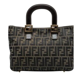 Fendi Pre-owned Handbags, female, Brown, Size: ONE SIZE Pre-owned Canvas Tote