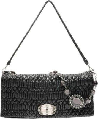 Miu Miu Pre-owned Shoulder Bags, female, Black, Size: ONE SIZE Pre-owned Fabric Shoulder Bag