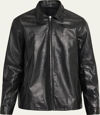 Rick Owens Mens Tamponato Leather Blouson Jacket
