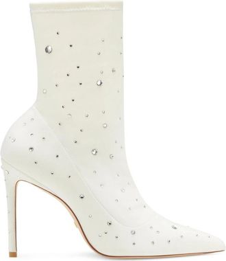 Stuart Weitzman Cosmic 100 Bootie - Dames - Laarzen met Hak - Wit - 37 EU - Leer - Schoenen