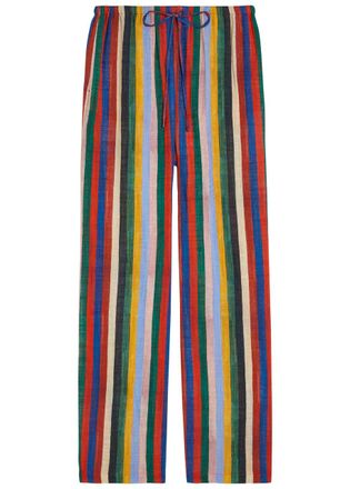 Staud Mateo Striped Cotton Trousers - Multicoloured - S (UK8-10 / S)