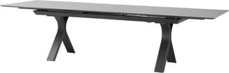 LLR Collection Ausziehbarer Premium Outdoor Esstisch Carson 100 x 240-300 cm, Marmoroptik Grau