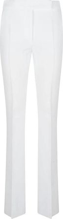 Max Mara Slim broek in crepe canvas - Dames - Wijde Broeken - Wit - S - Broeken
