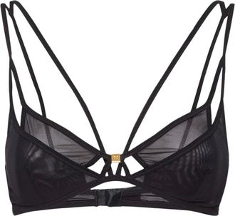 Dsquared2 Reggiseno semi trasparente a strati - Nero