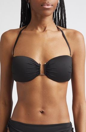 Max Mara Bandeau Bikini Top in Black at Nordstrom, Size X-Large