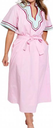 THML Clothing Contrast Midi Dress In Chic Pink