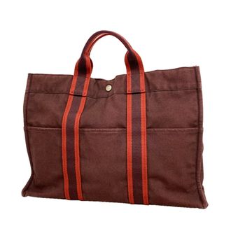Herm&egrave;s Brown Canvas Tote Bag (Pre-Owned)