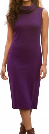 DKNY Cowlneck Sleeveless Midi Dress In Rich Purple