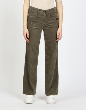 Gang Cordhose GANG 94AMELIE WIDE, Damen, Gr. 26, N-Gr, gr&uuml;n thyme, Obermaterial: 47% Lyocell, 41% Baumwolle, 11% Polyester, 1% Elasthan, weit lang, Hosen C