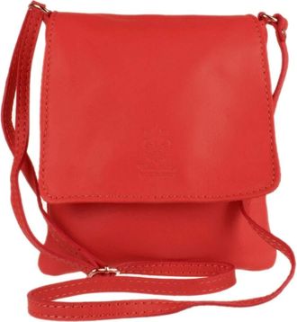 Girly HandBags Womens Genuine Leather Shoulder Bag Small Cross Body Messenger Soft Leather Vera Pelle Phone Holder Holiday - Red