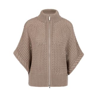 Marc Cain Dames, Truien, Beige, Maat: 2XL Zijde