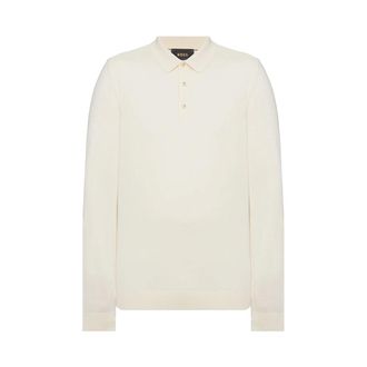 HUGO BOSS L-Ovio Gebreide Poloshirt - Heren - Truien - Beige - Maat: 2XL Zijde