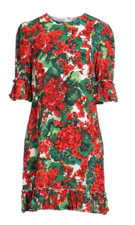 Dolce & Gabbana Floral Geranium Mini Dress Size 38