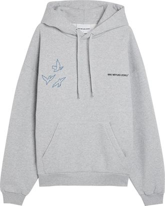 Mki Miyuki Zoku Flight Hooded Cotton-blend Sweatshirt - Grey - Xxl
