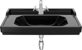 Roca Lavabo De Porcelana Mural Para Pedestal (negro) Roca