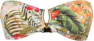 Lygia & Nanny Top bikini a fascia a fiori - Bianco