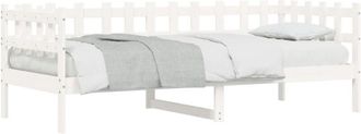 vidaXL Sof&aacute; Cama Sin Colch&oacute;n Madera Maciza De Pino Blanco 90x200 Cm Vidaxl