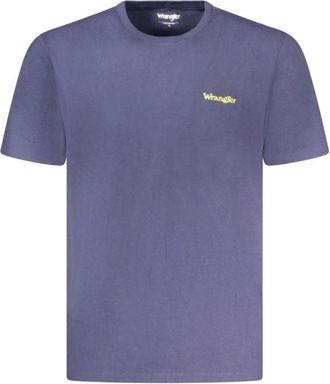 Wrangler Small Logo Tee - Heren - T-shirts - Blauw - M - Katoen - Tops