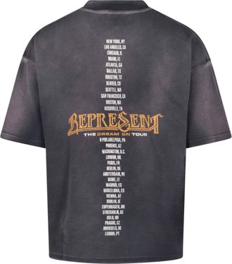 Represent Mens T-Shirt Golden Tour Sun Fade Grey Cotton T-Shirts And Polos