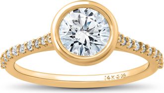 Pompeii3 1 3/4 ct Charlotte Diamond Engagement Ring 14k Yellow Gold Lab Grown Bezel Round