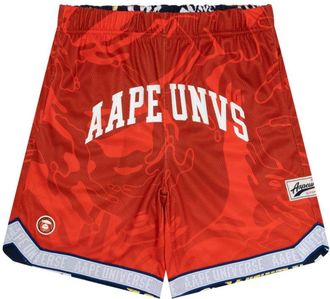Aape By A Bathing Ape mix-print reversible track shorts - men - Polyester - S - Orange