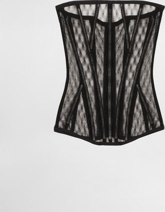 Dolce & Gabbana Mesh Tulle Corset - Woman Shirts And Tops Black 38
