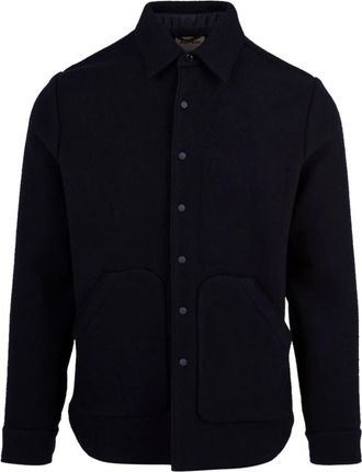 Aspesi Shirt met Knoopsluiting aan de Voorkant- Zijzakken en Gespleten Mouwen - Heren - Zomerjassen - Blauw - S - Jassen