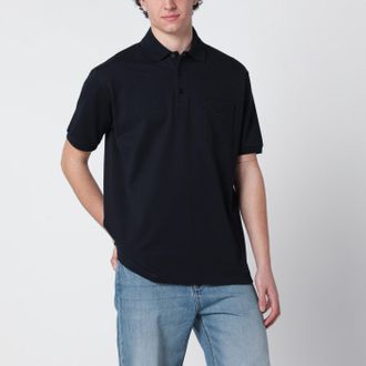 Gucci Midnight blue stretch cotton piqu&eacute; polo shirt