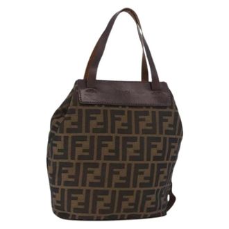 Fendi Pre-owned Zucca Canvas Hand Bag - Dames - Vintage Mini Tas - Bruin - ONE Size - Leer - Vintage