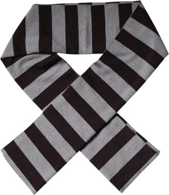 Dolce & Gabbana Gestreept wollen nekwarmer sjaal - unisex - Wintersjaals - Zwart - ONE Size - Wol - Accessoires