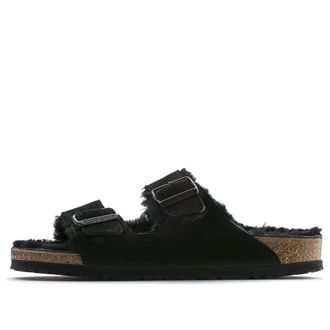 Birkenstock Arizona Shearling Suede Leather Narrow Fit Black 0752663
