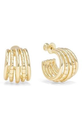 Melinda Maria Talon 5-Row Hoop Earrings in Gold at Nordstrom