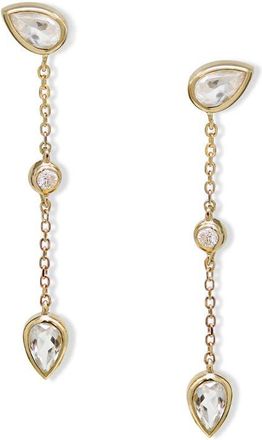 Anzie Cl&eacute;o Eliana Single Chain Earring in Yellow Gold at Nordstrom