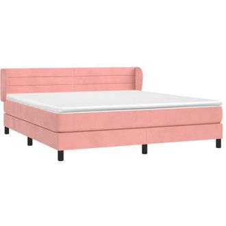 vidaXL Vidaxl - Cama Box Spring Con Colch&oacute;n Terciopelo Rosa 180x200 Cm