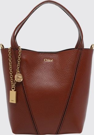 Chlo&eacute; Borsa a mano mini Spin in pelle di vitello a grana con anello