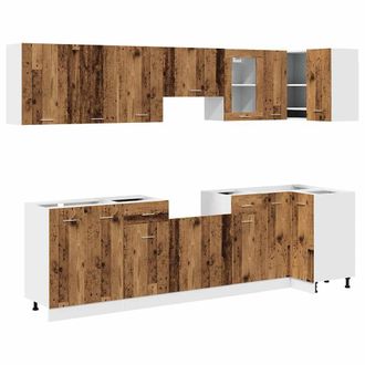 vidaXL Vidaxl - Set Di Mobili Da Cucina 11 Pz Legno Antico In Truciolato