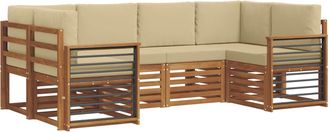 vidaXL Conjunto De Sof&aacute;s De Exterior 6 Uds. Natural Vidaxl