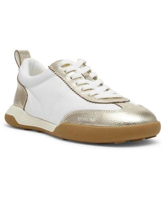 Anne Klein Westside Sneakers Womens White Gold Lace Up Casual Shoes HTAT894