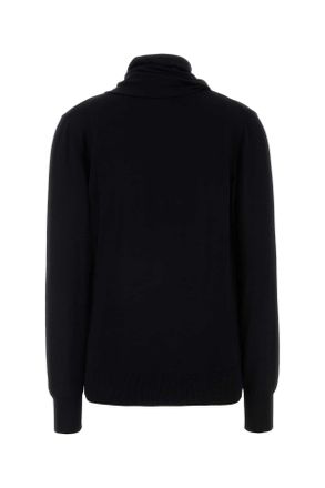 Jil Sander Womens Black Wool Sweater Lana Vergine Maglieria