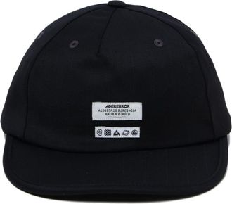 Ader Error Langle embroidered baseball cap - women - Cotton/Silk/Wool/Polyester - M - Black