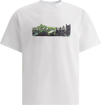 Rayon Vert landscape-print T-shirt - men - Cotton - L - White