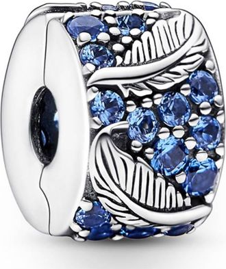 Pandora Curved Feather & Pave Clip Charm
