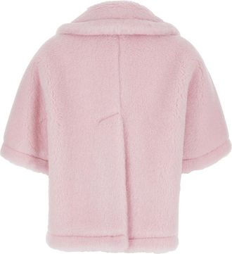 Max Mara Womens Cape Corvino Pink Fur Alpaca Coat