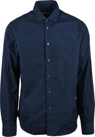 Deuxieme Shirt Midnight Blue Cotton Men Shirt