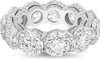 Diana M. Jewels 14kt white gold 5.00cts Lab-Grown Round Diamond Eternity Band with Micro Pav&eacute;
