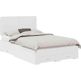 vidaXL Bed Frame with Headboard White 120 x 190 cm Engineered Wood vidaXL